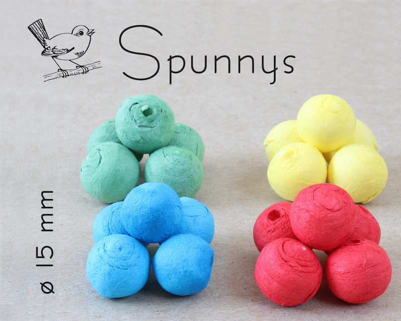 Pack of 100 Colored Spun Cotton Balls ø 15 mm